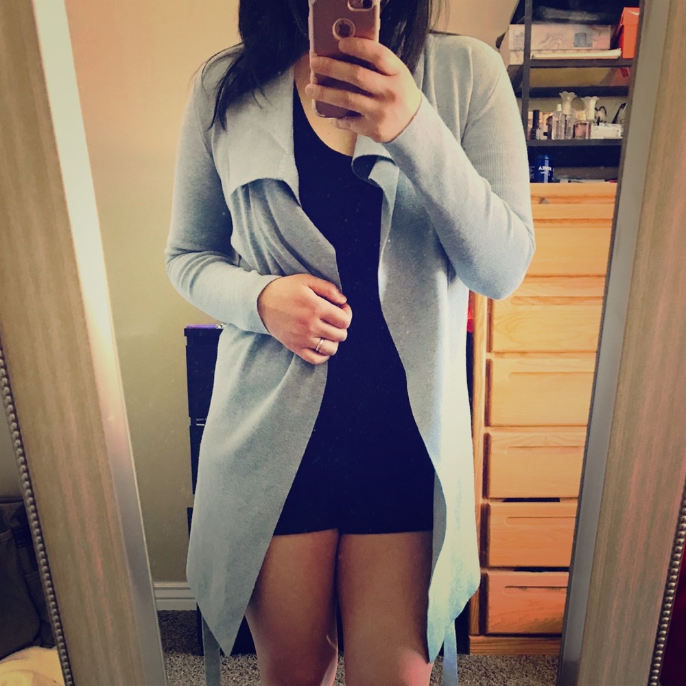 Gray cardigan!